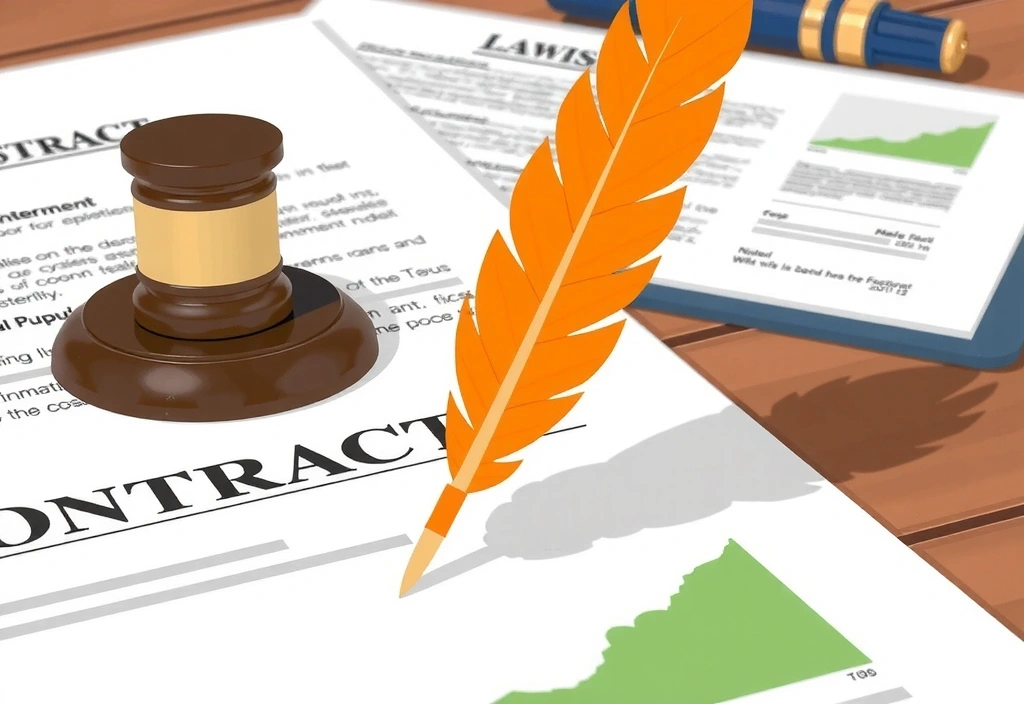 Illustration de documents juridiques et de contrats symbolisant les conditions générales.